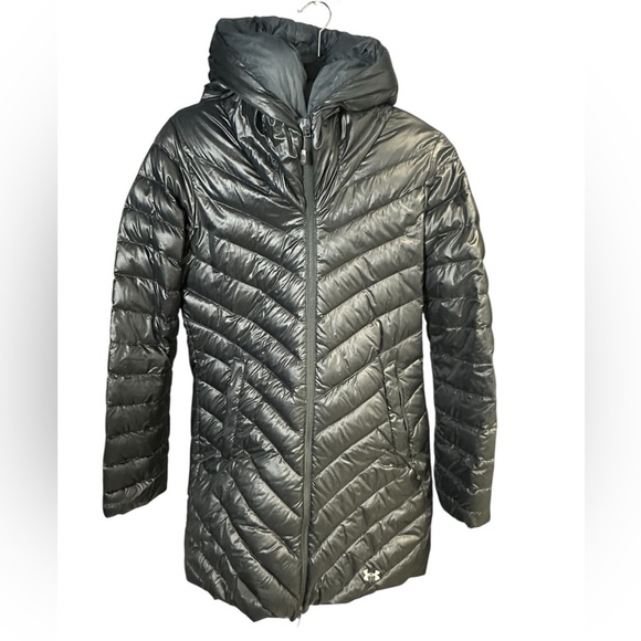 A263 Under Armour Infared Cold Gear Down Puffer Parka Storm 1 Coat XS Womens - Picture 1 of 8
